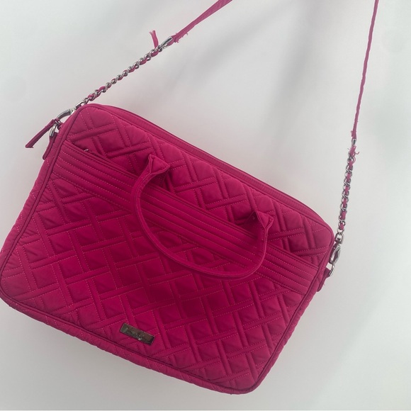 Vera Bradley | Pink Laptop Bag | Over the Shoulder or Handheld | Chain Accents | - Picture 2 of 10
